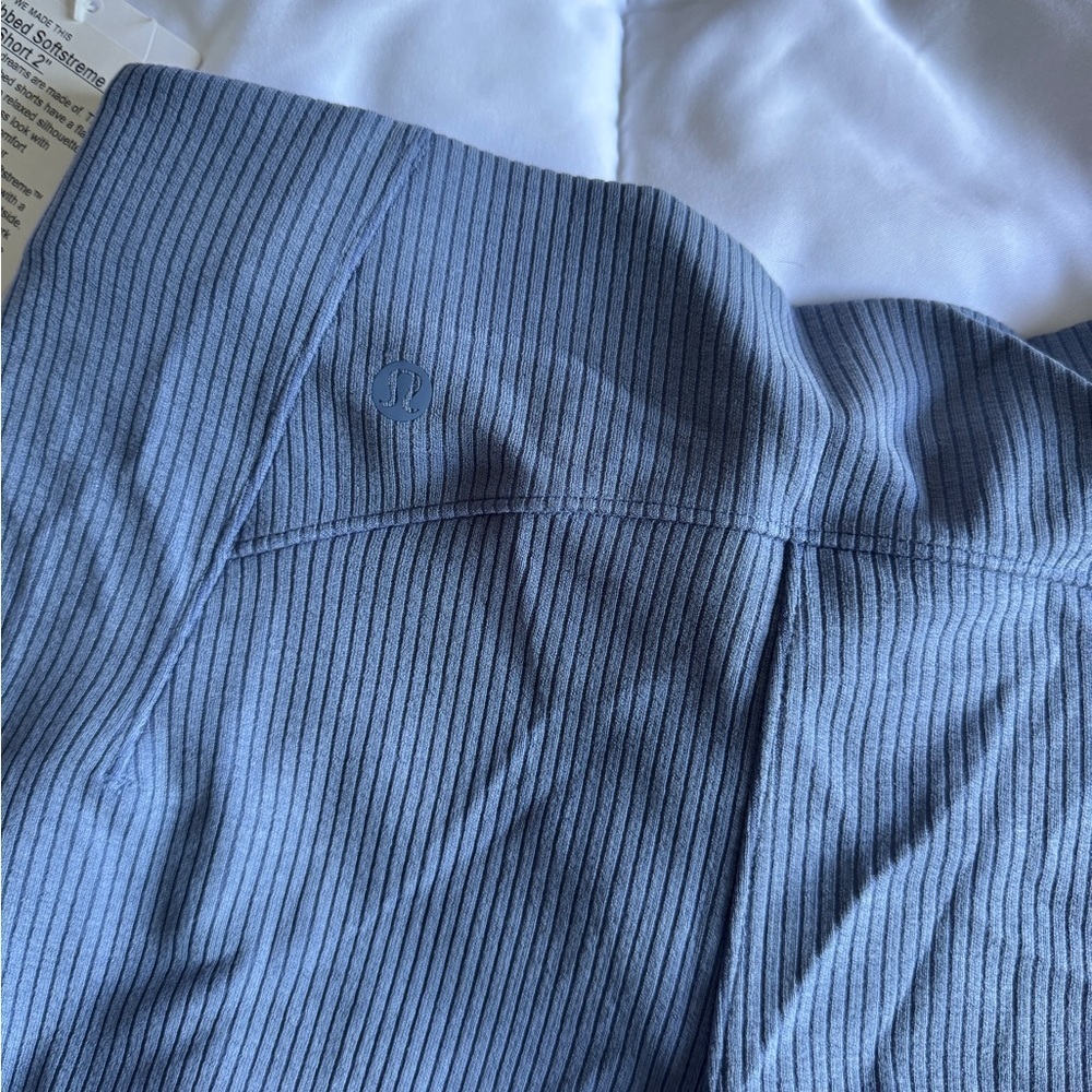 ๐๐ Lululemon Ribbed Softstreme High Rise Short 2โ - Oasis Blue - Picture 8 of 8